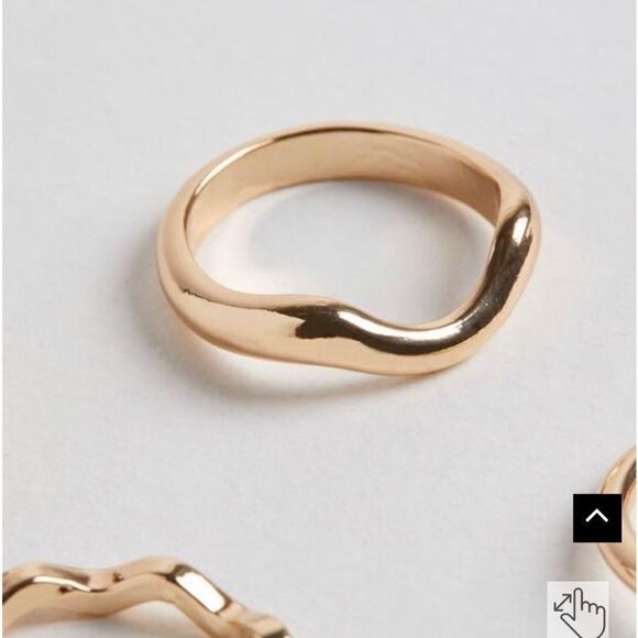 Torrid Hammered Metal Pearl Ring Set - Picture 6 of 7